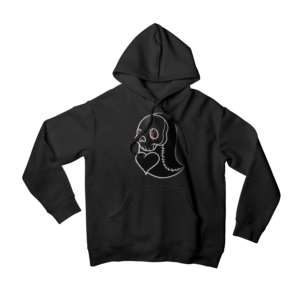 Black Hoodie | GHOST Patch (Black-Red-White)